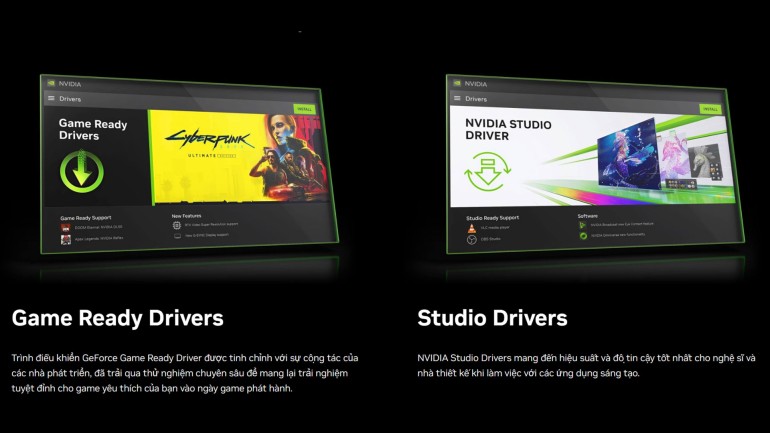 Dùng GPU NVIDIA nên cài Game Ready Driver hay Studio Driver cho chuẩn nhu cầu?